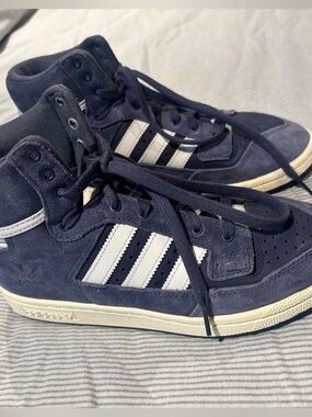adidas Navy Suede High-Top Sneakers Centennial in Shadow Blue